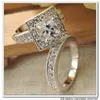 Cluster Rings Gokadima Women Wedding Ring, Alloy Cubic Zirconia Set Square Engagement Classic Lover Jewelry WR039