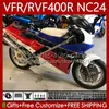 Kit de carrosserie pour HONDA RVF VFR 400 VFR400 R 400RR 1987-1988 Bodys Rouge bleu 78No.193 VFR400R VFR400RR NC24 V4 87 88 RVF400R VFR 400R RVF400 R 1987 1988 MOTO Carénages