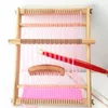 DIY Monteer Traditionele Educatieve Breimachine Kinderen Houten Easy Bedien Knitter Tool Ouder-Kind Handcraft Toy