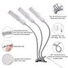 60W 5V Dimmable Three-head Flat Clip Corn Plant Light Full Spectrum Warm White 3000K 132LED Silver (Actual Power 20W)