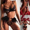 Lingerie Sexy Soutien-Gorge Ensemble Mesh Sexy Femmes Sling Dentelle Lingerie Soutien-Gorge Jarretelles Ensemble Dot Babydoll Vêtements De Nuit Lingerie Ensembles Lencer250Y