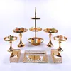 Inne Pieczenia 7-8 Sztuk Crystal Metal Cake Set Zestaw Lustro Akrylowe Cupcake Dekoracje Deserowe Pedestal Wedding Party Display Tray