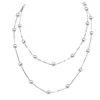 Cravatta vera 925 in argento sterling perfetta collana girocollo perle naturale 120 cm, collana lunga per donne per la moda gioielli Q0531