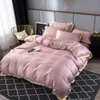 Biancheria da letto di lusso Set 4 pezzi Lenzuolo piatto Breve Copripiumino Set King Confortevole Copripiumino Singolo Queen Size Biancheria da letto Biancheria 201127