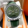 TWF V8 Nuevo Premier B01 Caja de acero AB0118A11L1X1 Asiático 7750 Cronógrafo automático Reloj para hombre Esfera verde Relojes de cuero verde Hello_Watch E