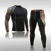 Termiska underkläder Mens Long Underwear Compression Clothing Fitness Shirt Män Running Shirt Training Pants Thermal Underwear 201124