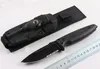 High Quality Outdoor Survival Straight Knife D2 Black Titanium Coated Drop Point Blade Full Tang G10 Handle Fixed Blades Knives With Kydex