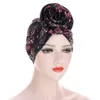 Mode Dame Hoofdtooi Hoed Afrikaanse Print Patroon Baotou Cap Banket Hoed Elegante Dame Bloem Gedrukt Haarverlies GLB Turban Hoeden