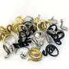 Hurtownia 100pcs Pierścienie aluminiowe Czarne złote srebrne mieszanka Punk Vintage Charm Prezenty Wome Men Cool Party Jewelry Lots8116530