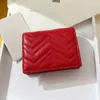 Portafogli da donna Nude Real Leather Marmont Breve Soldi Clip Clip Zipper Portafoglio Portafoglio Carta di credito Portamonete Portatile Portafogli Donna di Marca di Lusso