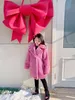 Enfant en bas âge manteau veste bébé filles coupe-vent hiver mode col rabattu polaire épaissir chaud enfants vêtements d'extérieur longs