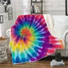 Rainbow Spiral Series Throw Blankets Double Layer Thickened 3D Digital Printed Sofa Blanket Fit Officeadult Child Nap 70ql E1