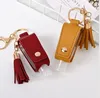 Hand Sanitizer Holder PU Leather Tassel Keychain Bottle Cover Holders Handbag Sanitizer Holder Sleeve Key Chain Bag Gift with Bottle WMQ168