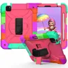 Kids Tablet Pc قوس قزح القضية لباد Air4 10.9 مع تعديل اليد حزام الكتف 360 درجة دوران العسكرية الشديد الثقيلة صدمات غطاء لطيف