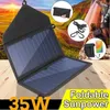折りたたみ35W太陽電池パネルSun電源屋外太陽電池充電器5V 2A USB出力装置の携帯用太陽電池パネルLJ200903