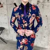 1 조각 남성 블레이저 결혼식 블레이저 댄스 파티스 의상 Homme Mariage 재킷 슬림 맞는 턱시도 꽃 플로랄 디자이너 201106