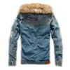 Winter Mens Denim Jackets Fleece Thick Warm Jeans Jacket Men's Fur Hooded Outerwear Wool Liner Thicken Cowboy Windbreaker Coats 201218