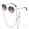 Lunettes de soleil chaîne femmes 2022 Anti-chute lanière lunettes irrégulières tendance luxe cadeau d'anniversaire marque de créateur