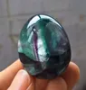 45mm naturel poli vert violet fluorite cristal de quartz en forme d'oeuf de guérison fluorite oeuf 201125
