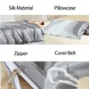 Satin Silk Bedding Set Home Textile King Size Bed Set Bed Clothes Duvet Cover Flat Sheet Pillowcases Whole T2001109223359