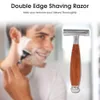 Raser la sécurité du rasoir double bord manuel manuel de la barbe / moustache Rasage de rasage alliage zinc w9883