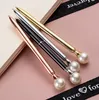 Stylos à bille boules métalliques diamant mignon créativité net cadeau rouge signature personnalisée stylo à bille rotation élancée