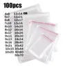 100 pcs lote Sacos de plástico resealable auto adesivo OPP Cellophane sacos transparentes bolsa de embalagens para doces de jóias Roupas de cookies