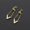 Roestvrij staal modegrootte letter glanzende oorbellen gouden en zilveren vrouwelijke oorbellen voor vrouw254O