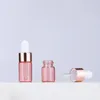 Groothandel lege Mini Essentiële oliedruppel fles 1 ml 2 ml 3 ml 5 ml Rose Gold Small Glass Flacons DHL Gratis verzending