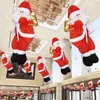 Eco-Friendly 35cm Peluche Decorazioni natalizie Babbo Natale Bambola Arrampicata Corda Ornamenti per finestra Centro commerciale Festa di Capodanno Fai da te