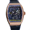 Męska kolekcja REVOLUTIO 3 V 50 V45 SC DT Automatyczny Zegarek Mężczyzna Szkielet Dial 316L Ze Stali Nierdzewnej Rose Gold Case Skórzany Pasek Gumowy Eternity Sport Zegarki