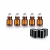 500pcs 1ml Mini roll on roller bottles for essential oils roll-on refillable perfume bottle deodorant containers with black lid LX4009