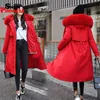 -35 gradi Pelliccia invernale da donna all'interno del cappotto parka Addensare Cappotti con collo di pelliccia grande super caldo Casual parka invernale femminile 201019