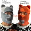 Urso Orelhas Balaclava Senhoras 1 buraco máscara de esqui artesanal crochê cara cheia chapéu lanoso menina bonito inverno streetwear Beanie quente 220210