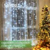 LED Christmas Garland Curtains String Lights Remote Control Fairy Lights Decoration For HomeBedroom Indoor Holiday Lights 201203