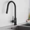 Black Kitchen Faucet Two Function Single Handle Pull Out Kitchen Mixer Hot and Cold Water Taps Deck Mounted T200424