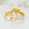 Pareja Oro Contraste color diamante Anillo Cruz grano Anillos oro mujeres hombres anillos joyería de moda voluntad y regalo de arena