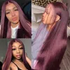 Straight Burgundy Lace Front Wig 99J Colored 131 Lace Front Human Hair Wig Peruvian Remy Lace Part 150 Pre Plucked7394657