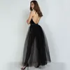 4Layers preto folha de sobreposição saia longa tutu tulle saia noiva overskirt chique chão comprimento saia longa destacável saias casamento