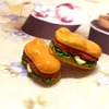 Ferramentas de artesanato diy resina simulação redondo hambúrguer acessórios miniatura comida game saco cego mini supermercado modelo brinquedos