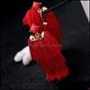 Dangle & Chandelier Earrings Jewelry Bk Price Red Synthetic Stone Cotton Thread Tassel Fringe 2021 Ethnic Long Drop For Women Delivery Bqkiv