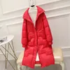 FTLZZ Winter Stand Collar Solid Long Down Jacket Women 90 White Duck Down coat Yellow Down Parka Blue Thick Warm Snow Outerwear LJ201021