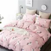 Denisroom Lovely Unicorn Bedding set Double Bed Comforters Stripe Quilts and Duvet Cover Set CB83# T200826