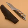 Outdoor Knuckle Survival Straight Hunting Knife 440C Satin Blade Full Tang G10 Handle Fixed Blade Knives With Nylon Sheath