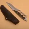 Couteau de chasse droit extérieur Knuckle Survival 440C Satin Blade Full Tang G10 Poignée Couteaux à lame fixe avec gaine en nylon