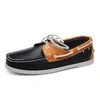 Mannen casual schoenen loafers lederen outdoor sneakers bodem low cut klassieke drievoudige zwarte gele gr