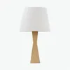 Conciso estilo moderno de madeira de alta qualidade e materiais de pano de moda criativa lâmpada de mesa de proteção de olho com fonte de luz US Plug