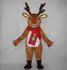 Halloween red scarf reindeer Mascot Costume High quality Cartoon Plush Anime theme character Christmas Adults Size Birthday Party Outdoor Outfit