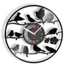 Птицы на филиале тень искусства настенные часы для дома гостиная интерьер украшения ретро виниловые диски настенные часы бесшумные развертки часы H1230