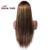 Ishow Highlight 4/27 Ombre Color Straight Hair Human Wigs With Headbands 24 26 28 30inch Body Water Headband Wig Loose Deep Curly for Women All Ages